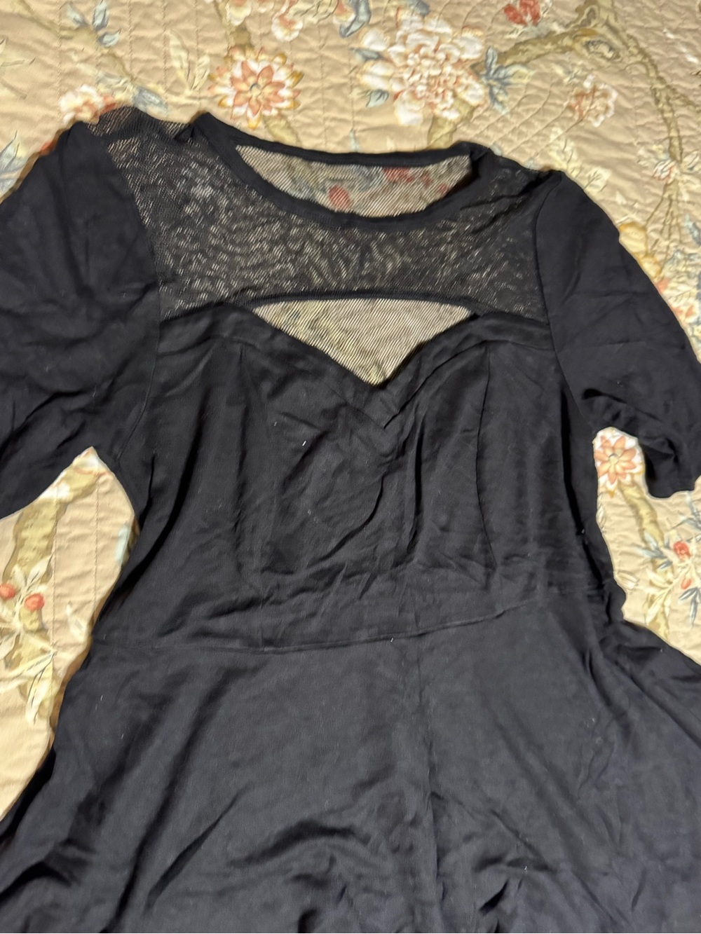 torrid Black Lace Yoke Stretch Top